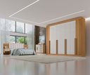 Ver imagem 1 de Guarda Roupa Casal 8 Portas 8 Gavetas - Daymont Ripado-cinamomo/off White - Móveis D'doro