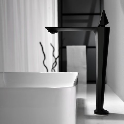 Torneira Banheiro Misturador Monocomando Alta Preta Ca8204pl Luuk Young