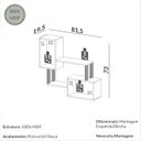 Ver imagem 3 de Nicho de Parede Industrial para Livros Dalla Costa 100% Mdf Cor:off White com Freijó