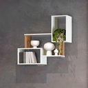 Ver imagem 1 de Nicho de Parede Industrial para Livros Dalla Costa 100% Mdf Cor:off White com Freijó