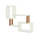 Ver imagem 2 de Nicho de Parede Industrial para Livros Dalla Costa 100% Mdf Cor:off White com Freijó