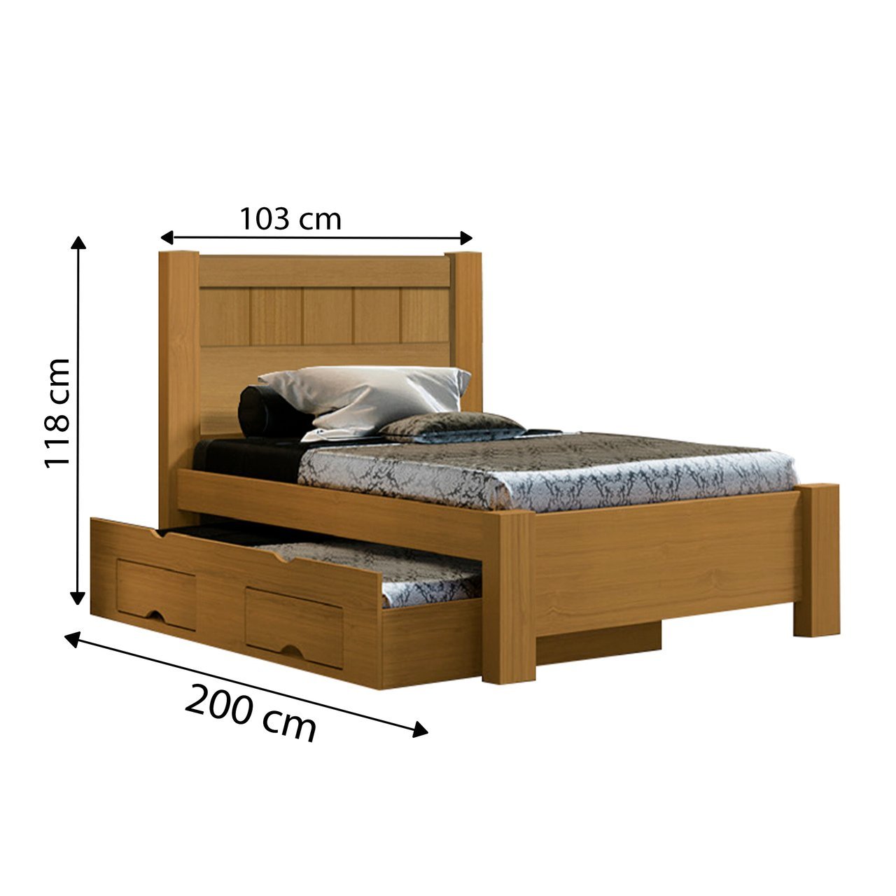 Cama Solteiro Primícia Plus e Box com 02 Gavetas D'Doro Móveis - CINAMOMO D'DORO MÓVEIS - 2