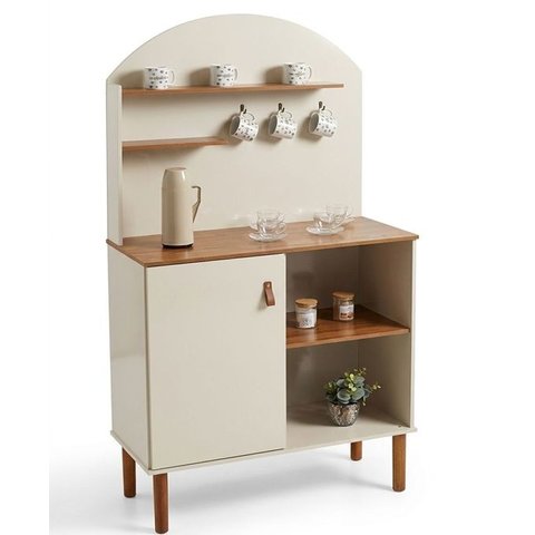 Armário Aparador Cantinho Café Cozinha Off White Canela