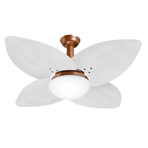 Ventilador de Teto Jet Aspen Venti-delta Cobre 4Pás Rattan Brancas 220 V