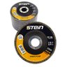 10 Peças Disco Flap Curvo 4.1/2 115mm Metais Ferrosos Grão 120 Stein - 1