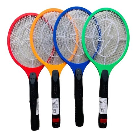 Raquete Mata Insetos Mosquito Mosca Voadores Recarregável Bivolt Elétrica Eficiente Portátil