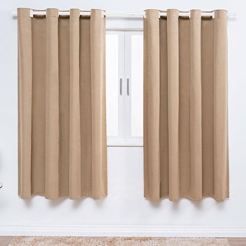 Cortina Quarto Infantil Bege Duas Partes 2 Metros