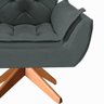 Poltrona Opala Giratória Base Madeira Suede - Navega Móveis Navega Móveis Opala Base Madeira Cinza - 5
