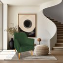 Ver imagem 6 de Poltrona Decorativa Julia Veludo Pés Palito Castanho Verde