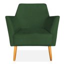 Ver imagem 5 de Poltrona Decorativa Julia Veludo Pés Palito Castanho Verde