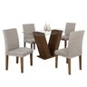 Conjunto Sala De Jantar Mesa/Tampo De Vidro E 4 Cadeiras - 1