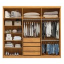 Ver imagem 4 de Guarda Roupa Casal 6 Portas 4 Gavetas 100% MDF London Cinnamon/Off White Amarelo/Cinamon