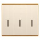 Ver imagem 2 de Guarda Roupa Casal 6 Portas 4 Gavetas 100% MDF London Cinnamon/Off White Amarelo/Cinamon