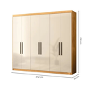 Ver imagem 3 de Guarda Roupa Casal 6 Portas 4 Gavetas 100% MDF London Cinnamon/Off White Amarelo/Cinamon