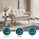 Ver imagem 4 de Namoradeira Decorativa Confortável para Sala Recepção Consultório  Manicure Alice Suede