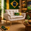 Ver imagem 1 de Namoradeira Decorativa Confortável para Sala Recepção Consultório Manicure Alice Suede