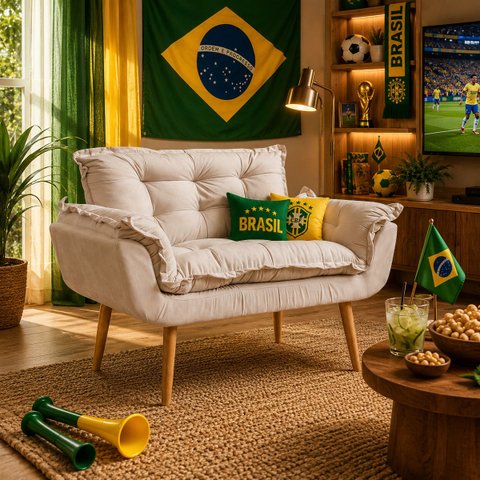 Namoradeira Decorativa Confortável para Sala Recepção Consultório Manicure Alice Suede