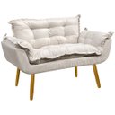 Ver mais imagens de Namoradeira Decorativa Confortável Para Sala Recepção Consultório  Manicure Alice Suede