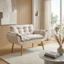 Ver imagem 1 de Namoradeira Decorativa Confortável para Sala Recepção Consultório  Manicure Alice Suede