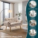 Ver imagem 3 de Namoradeira Decorativa Confortável para Sala Recepção Consultório  Manicure Alice Suede