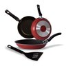 Jogo Kit De Frigideira Antiaderente Conjunto 18/20/22 Vermelho - 1