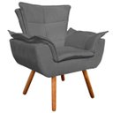 Ver imagem 3 de Kit Sofá Retrô Namoradeira e 02 Poltronas Opala Suede Grafite - D'Rossi
