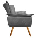 Ver imagem 4 de Kit Sofá Retrô Namoradeira e 02 Poltronas Opala Suede Grafite - D'Rossi