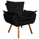Ver imagem 3 de Kit Sofá Retrô Namoradeira e 02 Poltronas Opala Suede Preto - D'Rossi