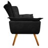 Kit Sofá Retrô Namoradeira e 02 Poltronas Opala Suede Preto - D'Rossi - 4