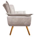 Ver imagem 4 de Kit Sofá Retrô Namoradeira e 02 Poltronas Opala Suede Bege - D'Rossi