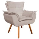 Ver imagem 3 de Kit Sofá Retrô Namoradeira e 02 Poltronas Opala Suede Bege - D'Rossi