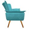 Kit Sofá Retrô Namoradeira e 02 Poltronas Opala Suede Azul Turquesa - D'Rossi - 4