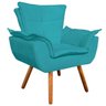 Kit Sofá Retrô Namoradeira e 02 Poltronas Opala Suede Azul Turquesa - D'Rossi - 3