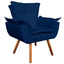 Ver imagem 3 de Kit Sofá Retrô Namoradeira e 02 Poltronas Opala Suede Azul Marinho - D'Rossi
