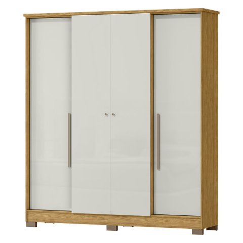 Guarda-Roupa Casal 4 Portas de Abrir e 2 Gavetas Internas Mônaco Marrocos/Off-White - MX Móveis