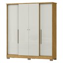 Ver imagem 1 de Guarda-Roupa Casal 4 Portas de Abrir e 2 Gavetas Internas Mônaco Marrocos/Off-White - MX Móveis