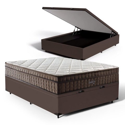 Cama Box Baú com Colchão de Espuma D70 Pillow In Ultra Dream Casal 138cm