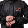 Capa Roupa Chuva Pvc Preta Moto Motoqueiro Forrada Com Gola Pioneira COMBATE GOLA GG - 2