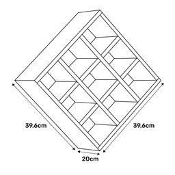 Expositor Nicho Organizador Porta Toalhas Multiuso Clean 40x40cm 9 Lugares Branco - Desk Design - 4