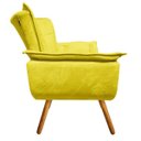 Ver imagem 4 de Kit Sofá Retrô Namoradeira e 02 Poltronas Opala Suede Amarelo - D'Rossi