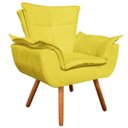 Ver imagem 3 de Kit Sofá Retrô Namoradeira e 02 Poltronas Opala Suede Amarelo - D'Rossi