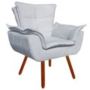 Ver imagem 3 de Kit Sofá Retrô Namoradeira e 02 Poltronas Opala Suede Cinza - D'Rossi