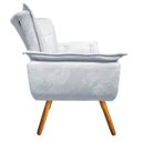 Ver imagem 4 de Kit Sofá Retrô Namoradeira e 02 Poltronas Opala Suede Cinza - D'Rossi