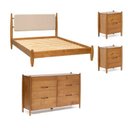 Ver imagem 3 de Conjunto Cama Casal com Mesas de Cabeceira e Cômoda 6 Gavetas Baru CabeCasa MadeiraOriginals Marrom