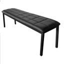 Ver imagem 2 de Puff Banqueta Estofada 138cm Metal Estilo Industrial Assento Corino Preto