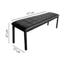 Ver imagem 3 de Puff Banqueta Estofada 138cm Metal Estilo Industrial Assento Corino Preto