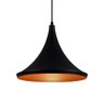 Pendente Luminária Tom Dixon Chapéu Miami Preto Textura com Cobre - Rei Da Iluminação - 3