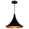 Pendente Luminária Tom Dixon Chapéu Miami Preto Textura com Cobre - Rei Da Iluminação - 1
