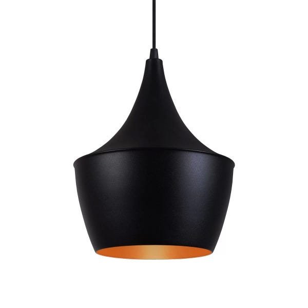 Pendente Luminária Tom Dixon Balão New York Preto Textura com Cobre - Rei Da Iluminação - 3