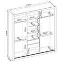 Ver imagem 4 de Guarda Roupa 3 Portas 2 Gavetas Com Pés Quadrado Residence D02 Amendola/Off White - Mpozenato